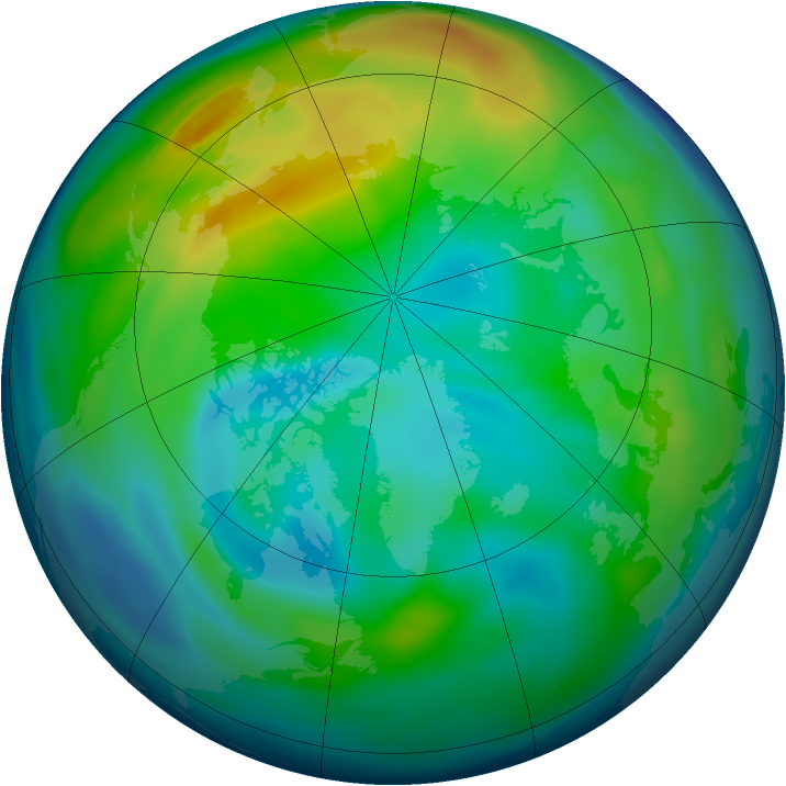 Arctic ozone map for 17 November 1998